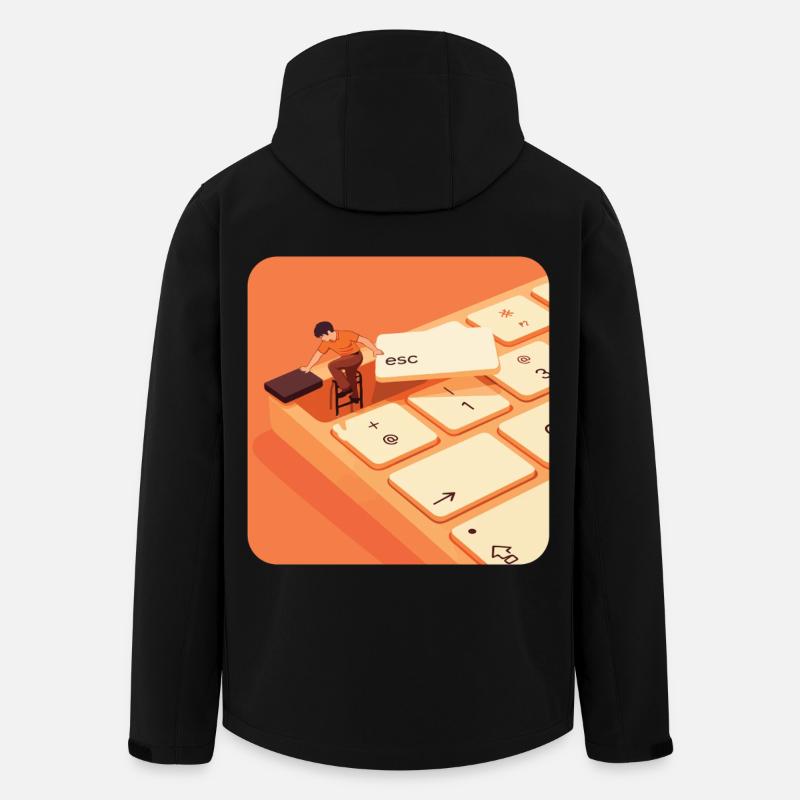 ESC – Work Mode Off - Recycelte Männer Softshell-Jacke von Stanley/Stella - Schwarz