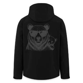 Le père de l’ours avec le bébé - Veste softshell homme en polyester recyclé Stanley/Stella - noir - Dos - AI Model Male 185 light (185cm)