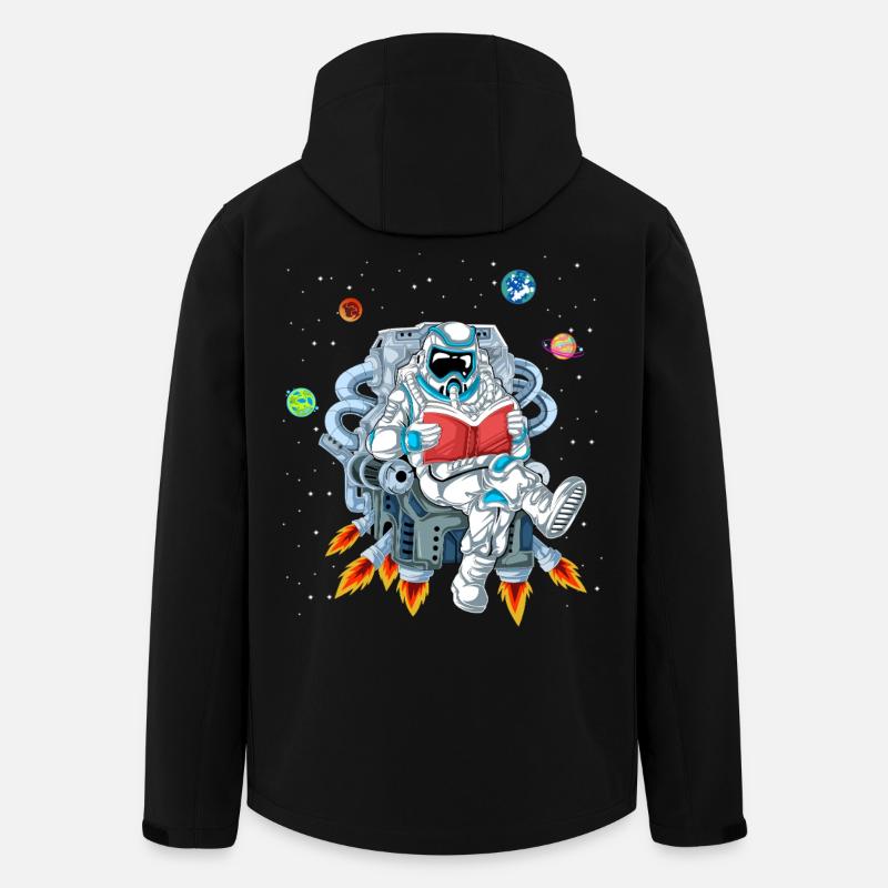Astronauten-Lese-Raumshirt - Recycelte Männer Softshell-Jacke von Stanley/Stella - Schwarz