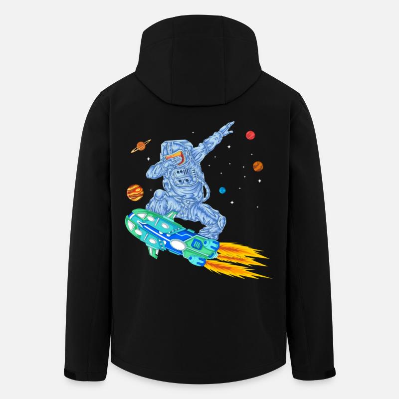 Astronauten-Hoverboard-Raumhemd - Recycelte Männer Softshell-Jacke von Stanley/Stella - Schwarz