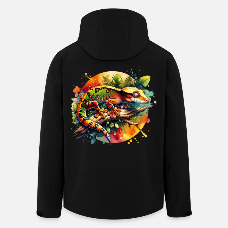 Crowned Gecko Gift - Men’s Recycled Softshell Jacket by Stanley/Stella - black