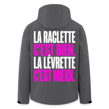La raclette c-est bien La levrette c-est mie - Recycelte Männer Softshell-Jacke von Stanley/Stella - Schwarz - Hinten - AI Model Male 185 light (185cm)