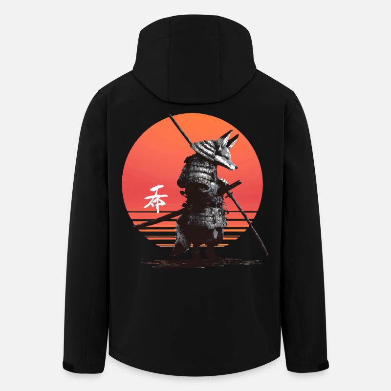 Samurai Fox Warrior at Sunset - Men’s Recycled Softshell Jacket by Stanley/Stella - black