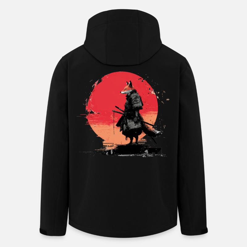 Fox Samurai au coucher du soleil - Veste softshell homme en polyester recyclé Stanley/Stella - noir