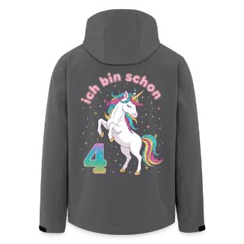 4. Geburtstag Einhorn Mädchen Ich bin schon 4 - Recycelte Männer Softshell-Jacke von Stanley/Stella - Schwarz - Hinten - AI Model Male 185 light (185cm)