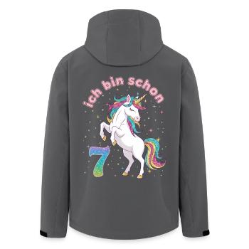 7. Geburtstag Einhorn Mädchen Ich bin schon 7 - Recycelte Männer Softshell-Jacke von Stanley/Stella - Schwarz - Hinten - AI Model Male 185 light (185cm)