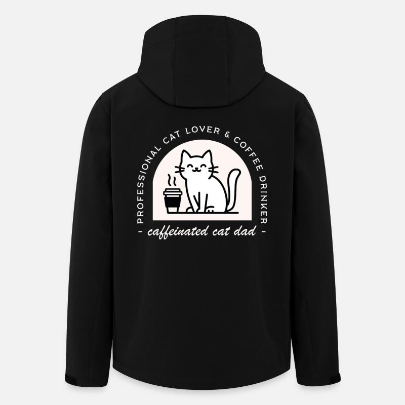 Cat dad funny coffee lover - Men’s Recycled Softshell Jacket by Stanley/Stella - black