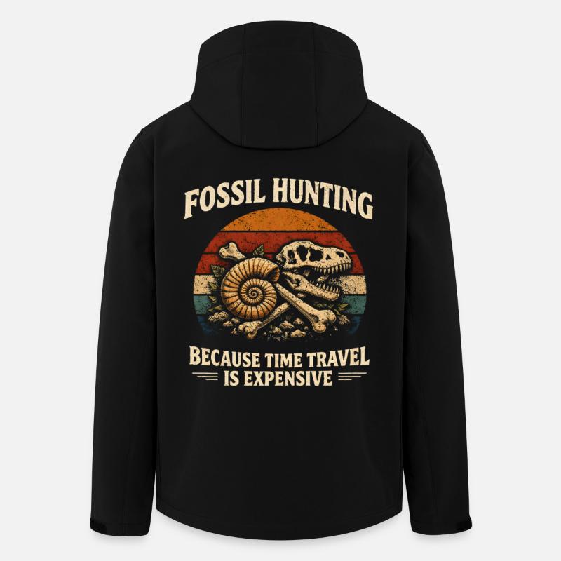 Fossilienjagd statt Zeitreise | Paläontologie - Recycelte Männer Softshell-Jacke von Stanley/Stella - Schwarz