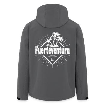 Fuerteventura Canary Islands Retro Souvenir - Men’s Recycled Softshell Jacket by Stanley/Stella - black - Back - AI Model Male 185 light (185cm)