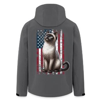 Siamese Cat US Siamkatze - Recycelte Männer Softshell-Jacke von Stanley/Stella - Schwarz - Hinten - AI Model Male 185 light (185cm)