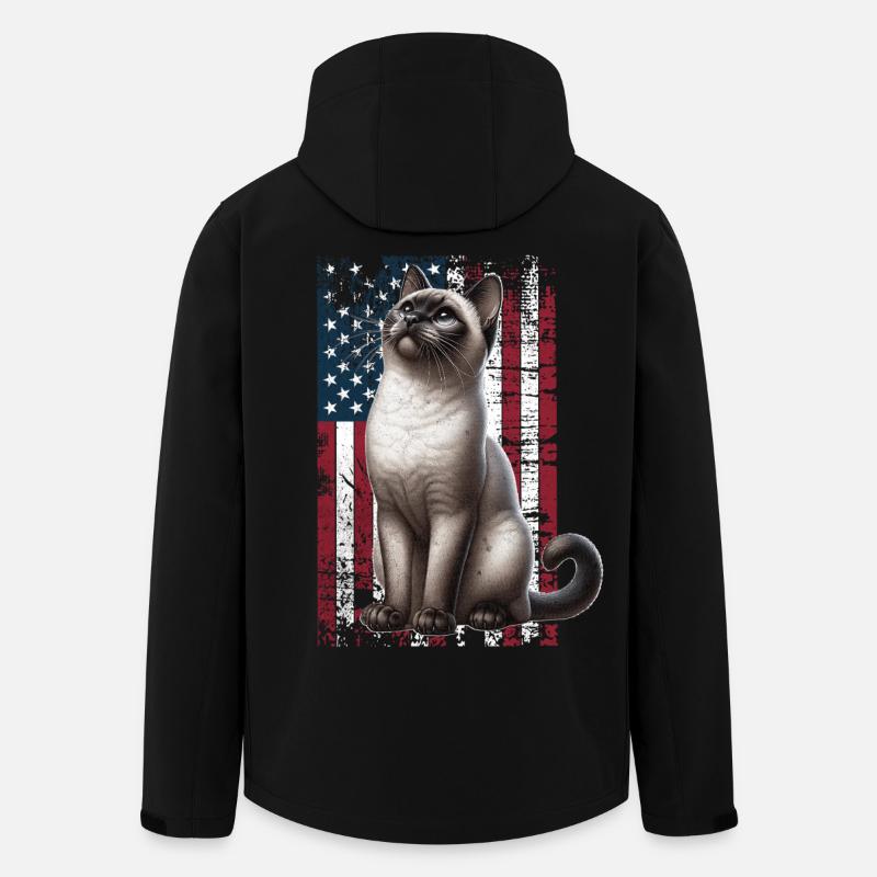 Chat siamois US Siamkatze - Veste softshell homme en polyester recyclé Stanley/Stella - noir