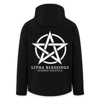Litha Pagan: Sommersonnenwende, Mittsommer, Mittsommer, Mittsommer. - Recycelte Männer Softshell-Jacke von Stanley/Stella - Schwarz - Hinten - AI Model Male 185 light (185cm)
