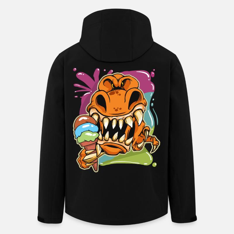 Aimer le dessin animé T-Rex - Veste softshell homme en polyester recyclé Stanley/Stella - noir