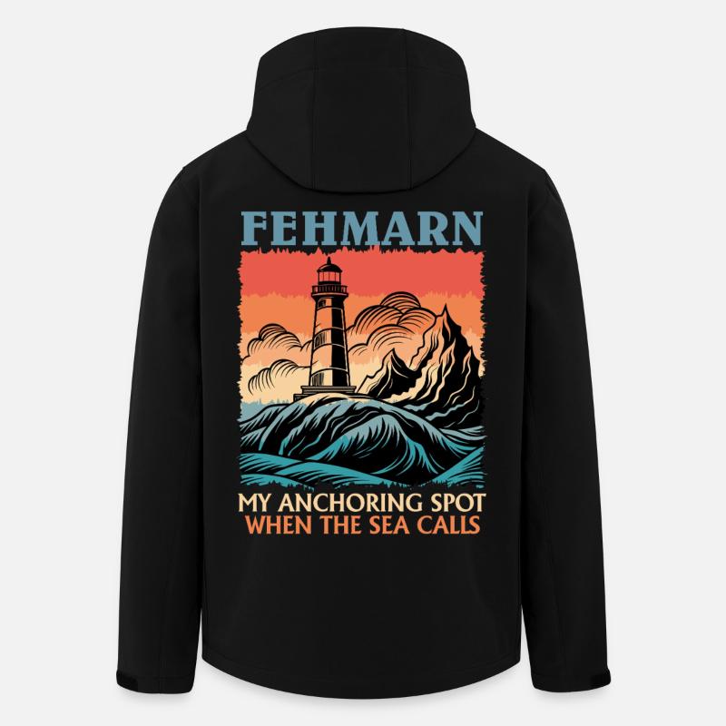 Marin FEHMARN MON POINT D’ANCRAGE Drôle - Veste softshell homme en polyester recyclé Stanley/Stella - noir