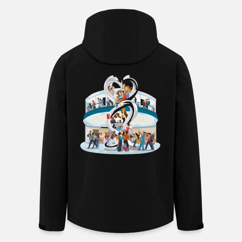 Herzensgemeinschaft Skulptur - Recycelte Männer Softshell-Jacke von Stanley/Stella - Schwarz