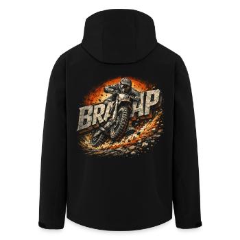 Dirtbike Dirt Bike Motocross Braaap - Recycelte Männer Softshell-Jacke von Stanley/Stella - Schwarz - Hinten - AI Model Male 185 light (185cm)