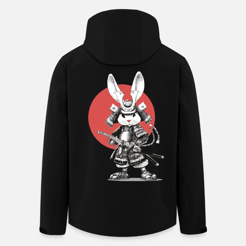 Samurai-Kaninchen in Rüstung mit Katana - Recycelte Männer Softshell-Jacke von Stanley/Stella - Schwarz