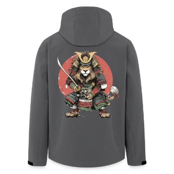 Samurai Lion in Armour - Men’s Recycled Softshell Jacket by Stanley/Stella - black - Back - AI Model Male 185 light (185cm)
