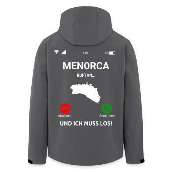 Menorca Ruft An Urlaub Balearen Insel Idee - Recycelte Männer Softshell-Jacke von Stanley/Stella - Schwarz - Hinten - AI Model Male 185 light (185cm)