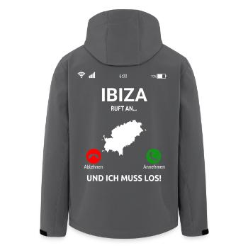 Ibiza Ruft An Urlaub Balearen Insel Idee - Recycelte Männer Softshell-Jacke von Stanley/Stella - Schwarz - Hinten - AI Model Male 185 light (185cm)