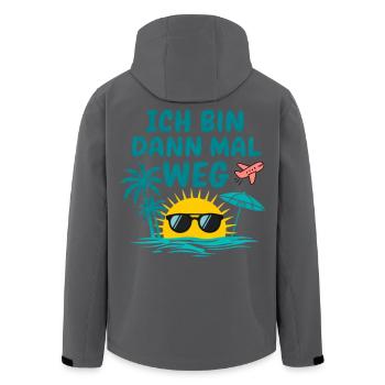 Urlaub Bin Dann Mal Weg Reise Sonne Strand Idee - Recycelte Männer Softshell-Jacke von Stanley/Stella - Schwarz - Hinten - AI Model Male 185 light (185cm)