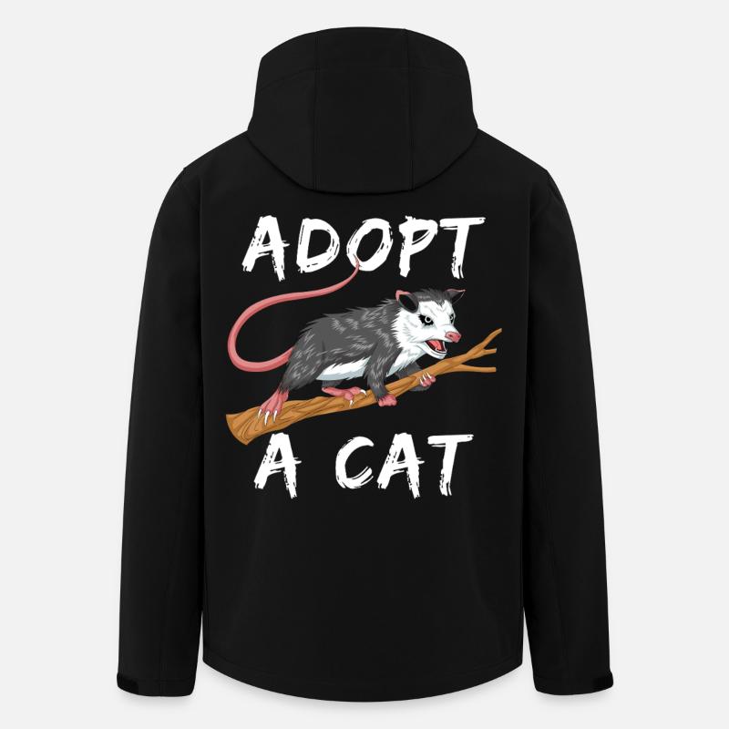 Lustiges Opossum-T-Shirt – Falsch identifiziert: Adoptiere eine Katze - Recycelte Männer Softshell-Jacke von Stanley/Stella - Schwarz