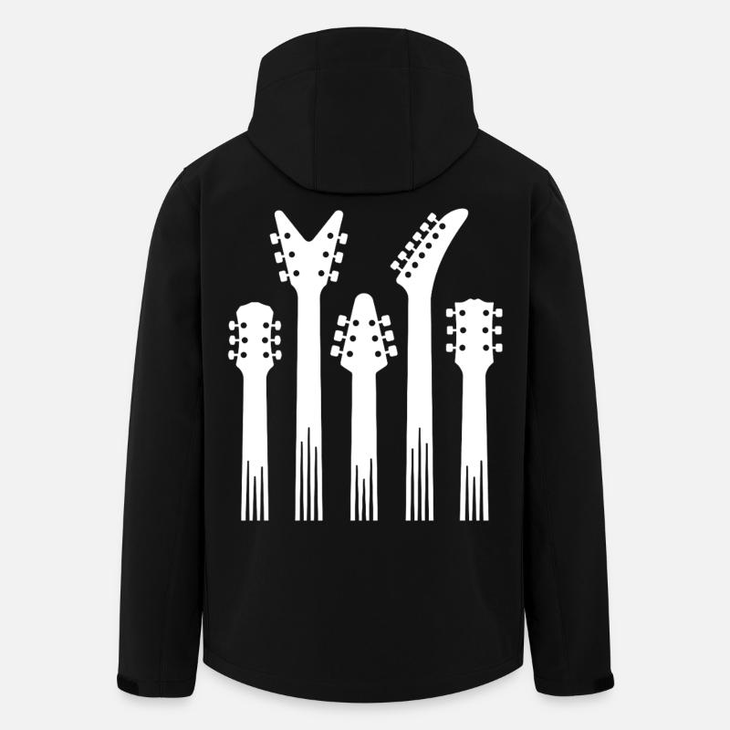 Guitar Headstock Silhouettes - Men’s Recycled Softshell Jacket by Stanley/Stella - black