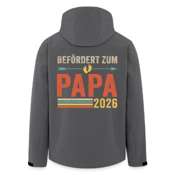 Retro Befördert zum Papa 2026 - Recycelte Männer Softshell-Jacke von Stanley/Stella - Schwarz - Hinten - AI Model Male 185 light (185cm)