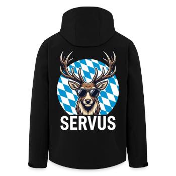 Servus Cooler Hirsch Bayern Volksfest - Recycelte Männer Softshell-Jacke von Stanley/Stella - Schwarz - Hinten - AI Model Male 185 light (185cm)