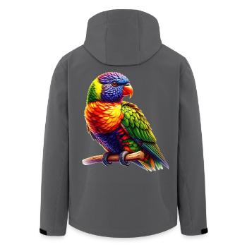 Forest lorikeet - Men’s Recycled Softshell Jacket by Stanley/Stella - black - Back - AI Model Male 185 light (185cm)