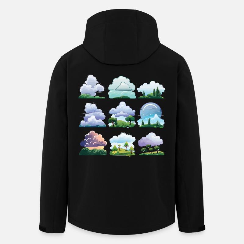 Ensemble de dessins animés Cloudscapes - Veste softshell homme en polyester recyclé Stanley/Stella - noir