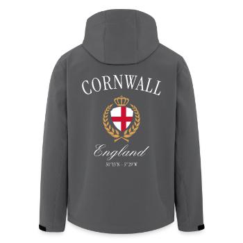Cornwall England Wappen Krone – Reise Souvenir - Recycelte Männer Softshell-Jacke von Stanley/Stella - Schwarz - Hinten - AI Model Male 185 light (185cm)