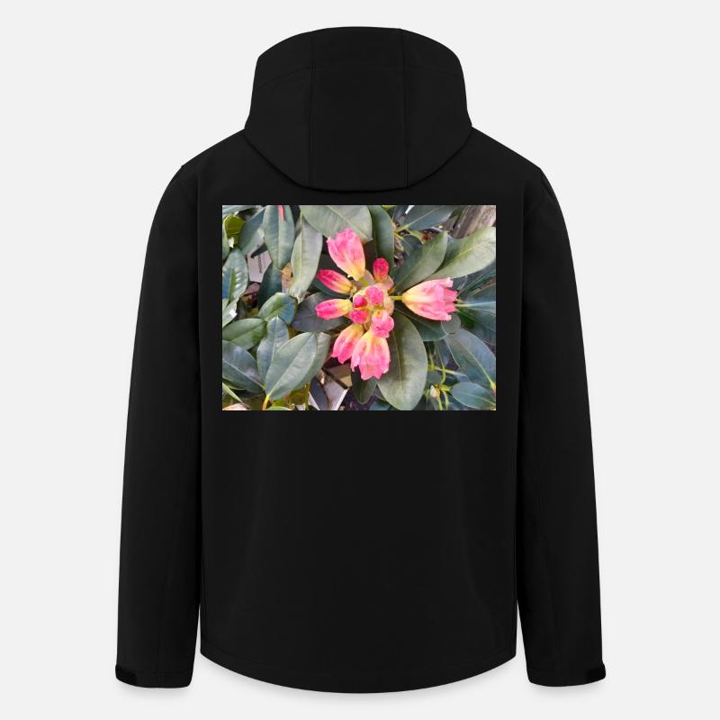 Orange-rosa Blüten auf grünem Laub - Recycelte Männer Softshell-Jacke von Stanley/Stella - Schwarz