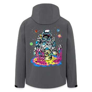 Psychedelische Astronauten-Schmelz-Regenbogen-Weltraum-Schleimkunst - Recycelte Männer Softshell-Jacke von Stanley/Stella - Schwarz - Hinten - AI Model Male 185 light (185cm)