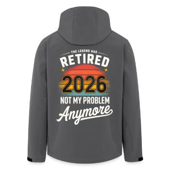 Retired 2026 Funny Retired Graphic Men Retiremet - Veste softshell homme en polyester recyclé Stanley/Stella - noir - Dos - AI Model Male 185 light (185cm)