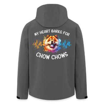 Chowchow Herzlinie - Recycelte Männer Softshell-Jacke von Stanley/Stella - Schwarz - Hinten - AI Model Male 185 light (185cm)