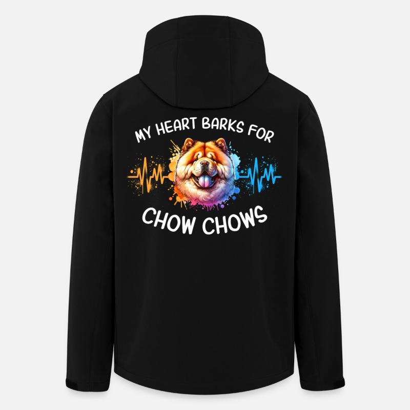 Ligne Cœur Chowchow - Veste softshell homme en polyester recyclé Stanley/Stella - noir