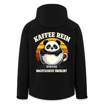 Kaffee rein Status Nachtschicht überlebt Panda - Recycelte Männer Softshell-Jacke von Stanley/Stella - Schwarz - Hinten - AI Model Male 185 light (185cm)