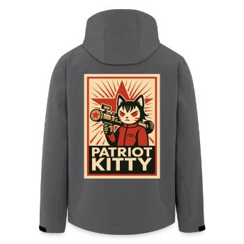 Patriot Kitty Rocket Art - Men’s Recycled Softshell Jacket by Stanley/Stella - black - Back - AI Model Male 185 light (185cm)