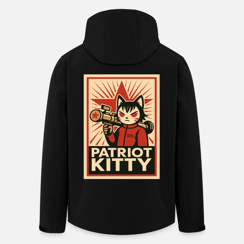 Patriot Kitty Rocket Art - Men’s Recycled Softshell Jacket by Stanley/Stella - black