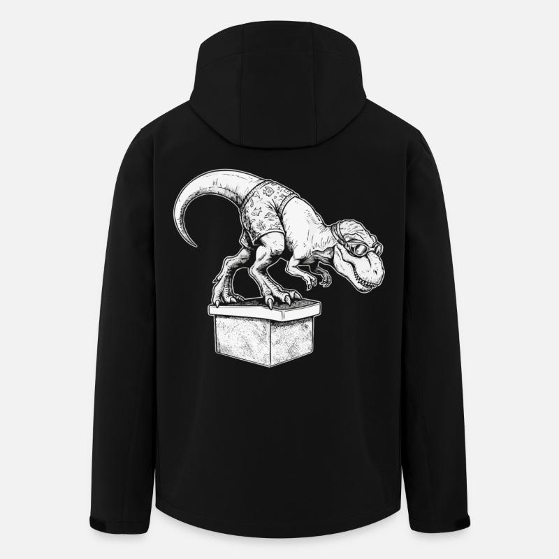 Swimming Dinosaur Swimming Swimmers - Men’s Recycled Softshell Jacket by Stanley/Stella - black