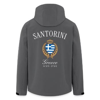 Souvenir de voyage de la couronne de Santorin, Grèce - Veste softshell homme en polyester recyclé Stanley/Stella - noir - Dos - AI Model Male 185 light (185cm)