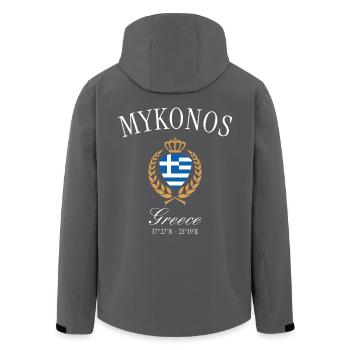 Mykonos Griechenland Wappen Krone – Reise Souvenir - Recycelte Männer Softshell-Jacke von Stanley/Stella - Schwarz - Hinten - AI Model Male 185 light (185cm)