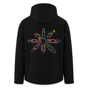 Anneau coloré de kayaks de style néon pour eaux vives - Veste softshell homme en polyester recyclé Stanley/Stella - noir - Dos - AI Model Male 185 light (185cm)
