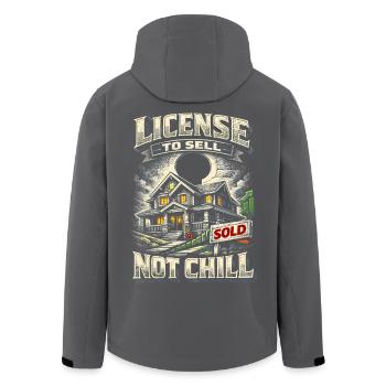 Agent immobilier Licence de courtier pour vendre, pas se détendre - Veste softshell homme en polyester recyclé Stanley/Stella - noir - Dos - AI Model Male 185 light (185cm)