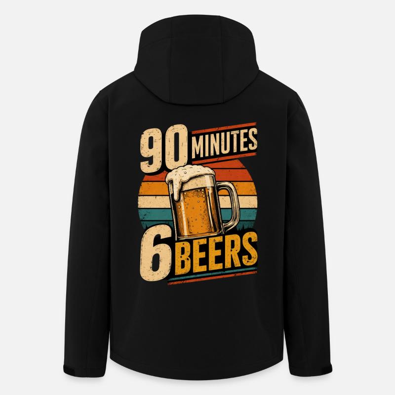 90 minutes 6 bières - Veste softshell homme en polyester recyclé Stanley/Stella - noir