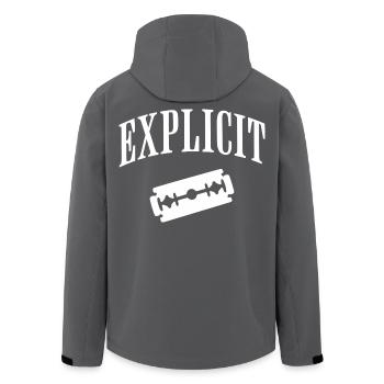 Motif explicite de lame de rasoir - Veste softshell homme en polyester recyclé Stanley/Stella - noir - Dos - AI Model Male 185 light (185cm)