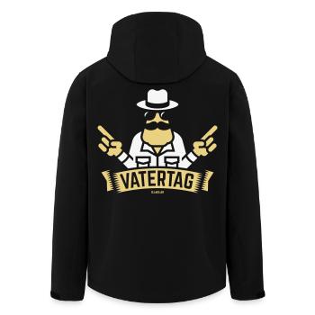 Vatertag Handzeichen (Männertag Herrentag / NEG2C) - Recycelte Männer Softshell-Jacke von Stanley/Stella - Schwarz - Hinten - AI Model Male 185 light (185cm)
