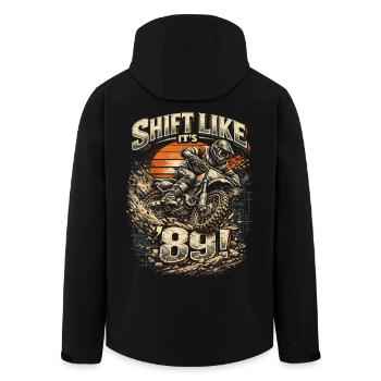 Dirt Bike Dirt Bike Motocross Shift Like Its 89 - Men’s Recycled Softshell Jacket by Stanley/Stella - black - Back - AI Model Male 185 light (185cm)