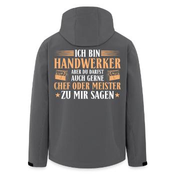 Handwerker Chef Meister – Heimwerker Geschenk - Recycelte Männer Softshell-Jacke von Stanley/Stella - Schwarz - Hinten - AI Model Male 185 light (185cm)